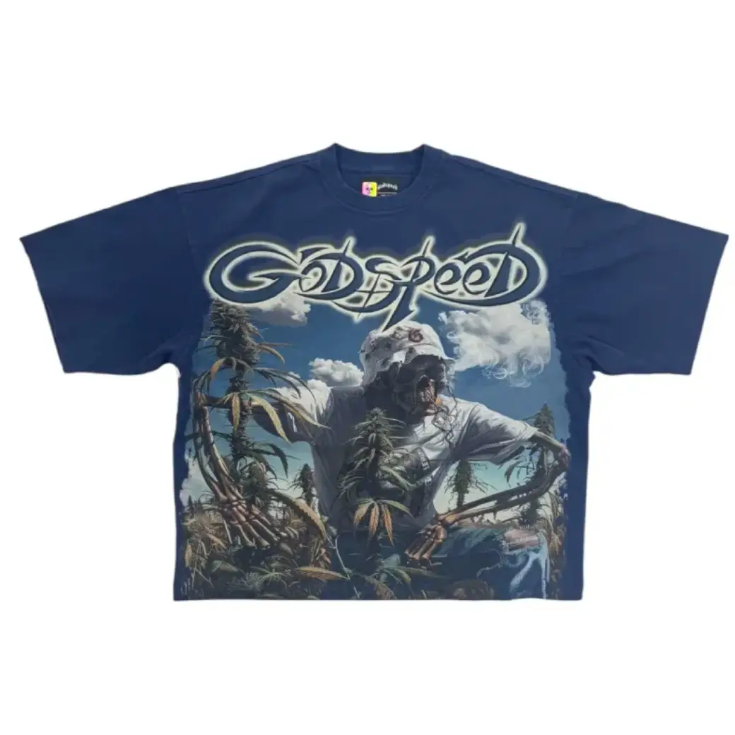 Godspeed GS Logo Outdoor Crew Neck Blueberry T-Shirt Godspeed GS Logo Outdoor Crew Neck Blueberry T-Shirt