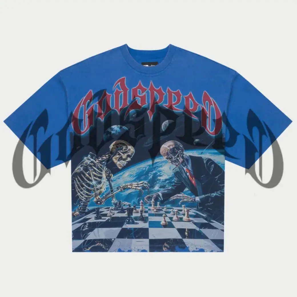 Godspeed GS OG Logo Checkmate T-Shirt Blue
