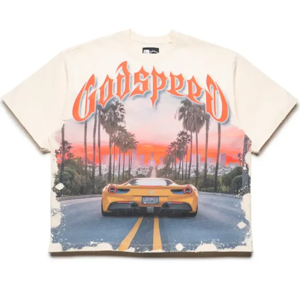 Godspeed GS OG Logo Sunset Blvd Bone Tee Godspeed GS OG Logo Sunset Blvd Bone Tee