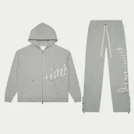 Godspeed GS OG Logo V2 Zip-Up Grey Satin Sweatsuit