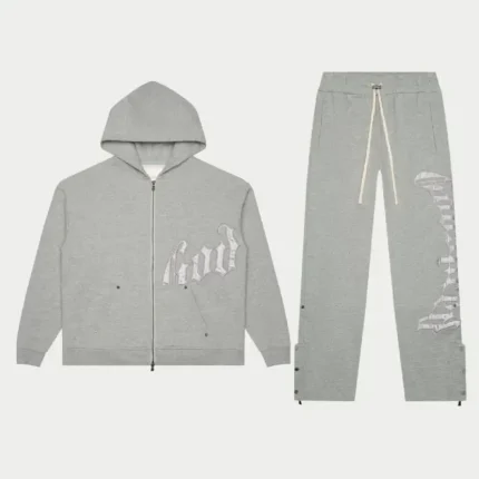 Godspeed GS OG Logo V2 Zip-Up Grey Satin Sweatsuit