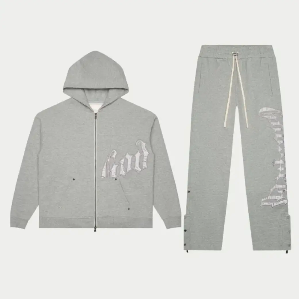 Godspeed GS OG Logo V2 Zip-Up Grey Satin Sweatsuit Godspeed GS OG Logo V2 Zip-Up Grey Satin Sweatsuit