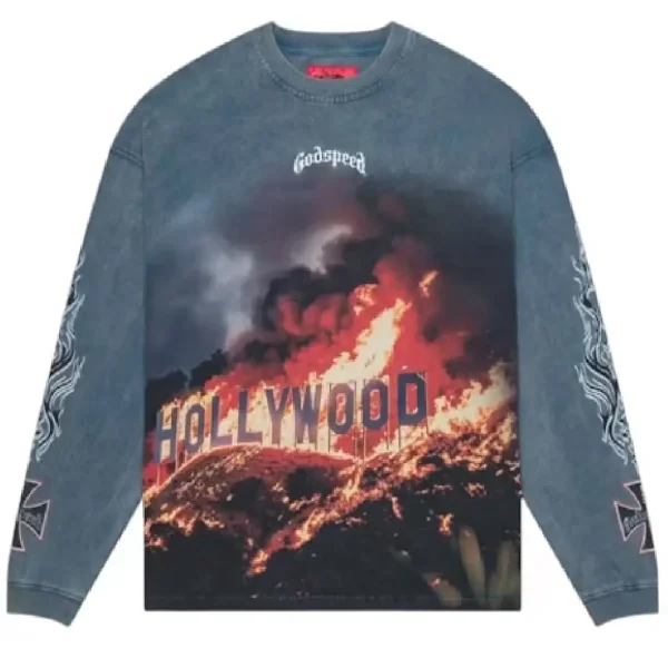 Godspeed Hollywood Inferno L_S T-Shirt Blue