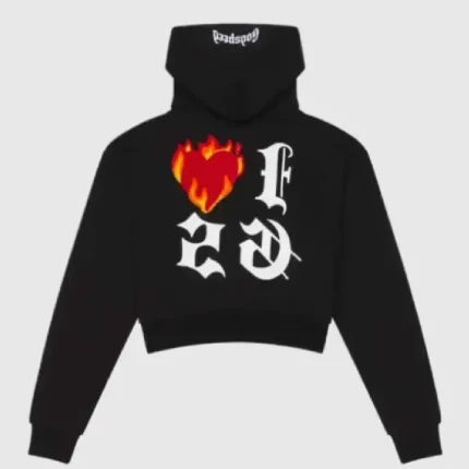 Godspeed I Love GS Cropped Hoodie Black