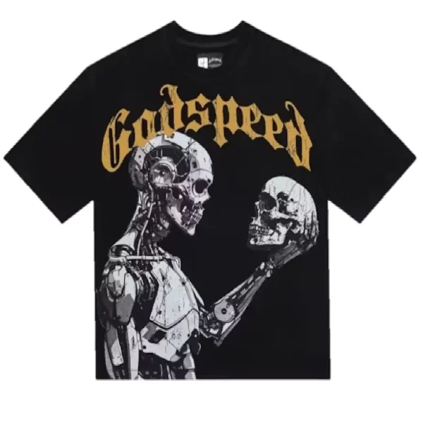 Godspeed Mankind vs AI III T-Shirt Black_Yellow