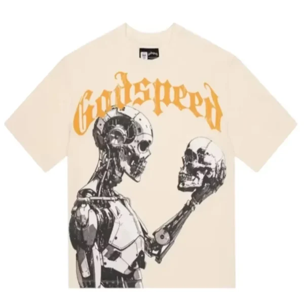 Godspeed Mankind vs AI III T-Shirt Bone_Yellow
