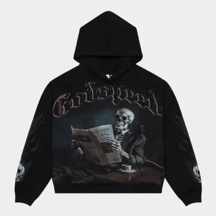 Godspeed OG Logo Black Monday Hoodie Grey Wash