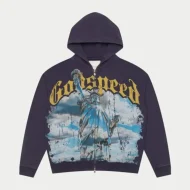 Godspeed OG Logo Chrome Liberty Zip-Up Hoodie Navy