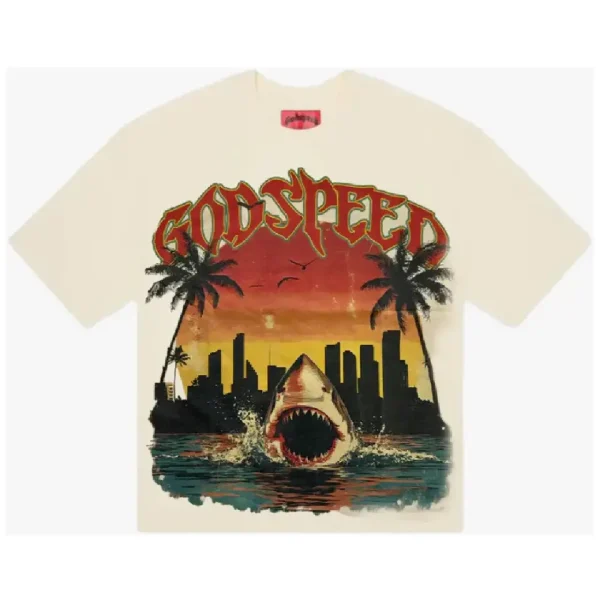 Godspeed OG Logo Miami Shark T-Shirt Cream