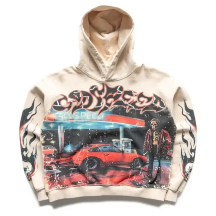 Godspeed OG Logo Pitstop Cream Wash Hoodie
