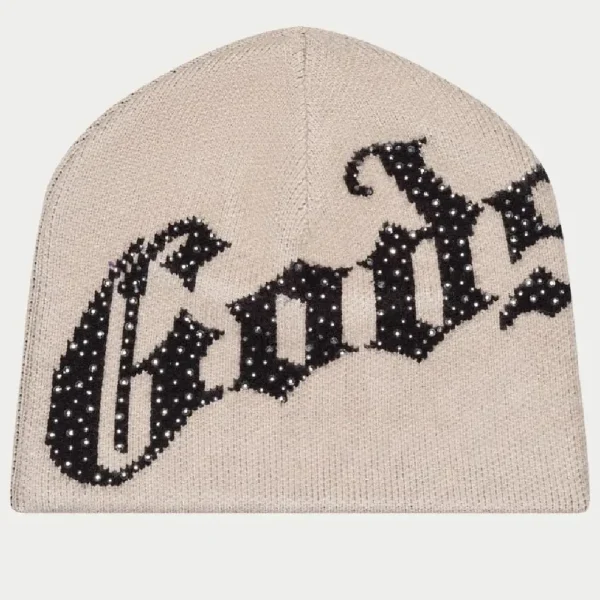 Godspeed OG Logo Studded Cream Beanie