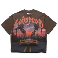 Godspeed OG Logo Sunset BLVD Tee Brown