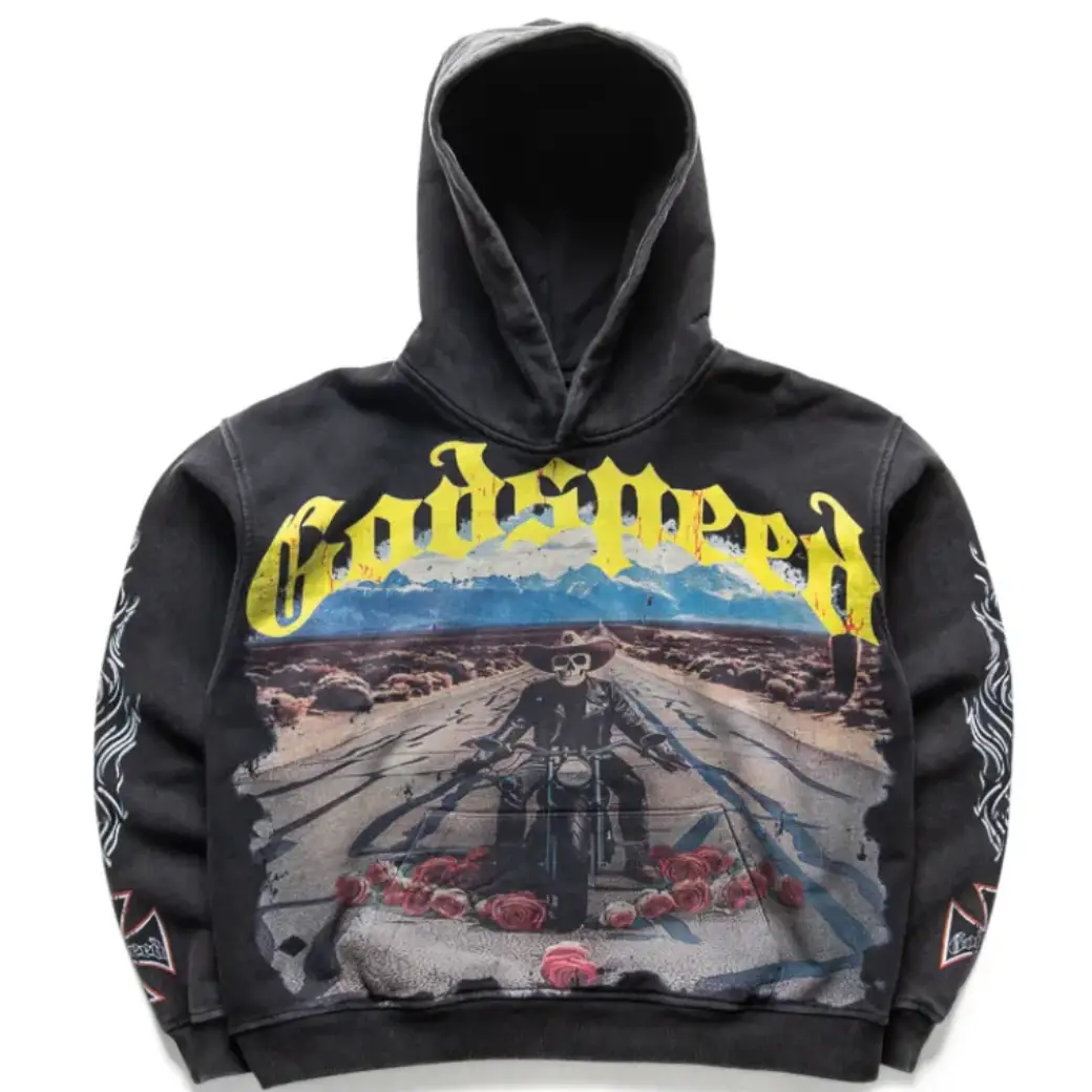 Godspeed OG Long Lonely Road Hoodie Grey Wash Godspeed OG Long Lonely Road Hoodie Grey Wash