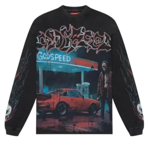 Godspeed Pit Stop L_S Thermal T-Shirt Black Wash