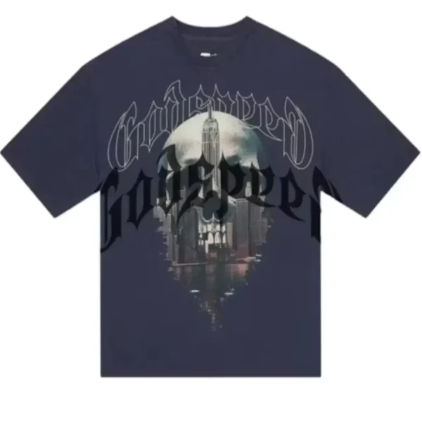 Godspeed Skyline T-Shirt Navy Wash