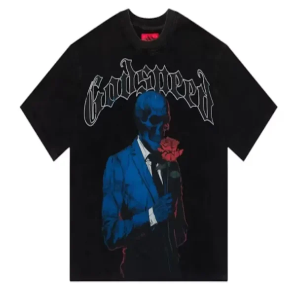 Godspeed Smell the Roses Tee Black Wash