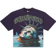 Godspeed Sunken Liberty Crew Neck T-Shirt Navy