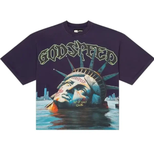 Godspeed Sunken Liberty Crew Neck T-Shirt Navy